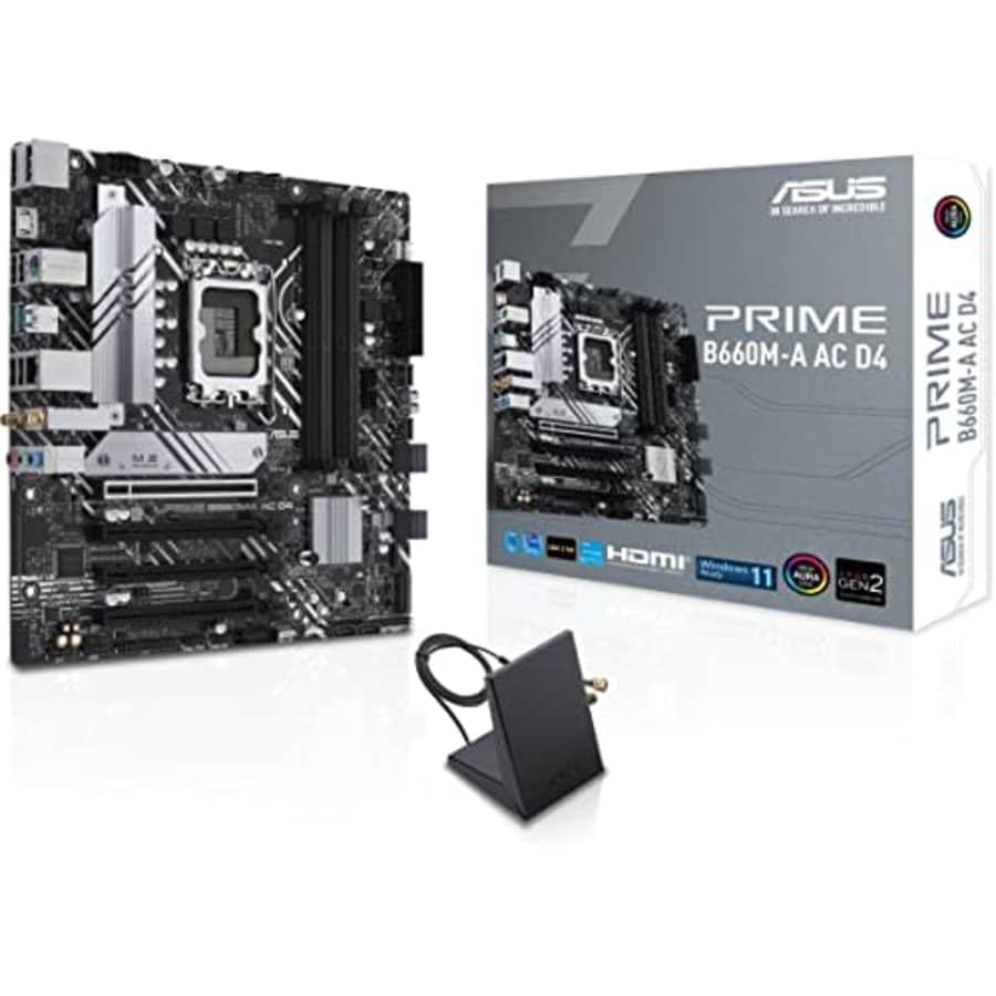 ASUS Prime B660M-A AC D4 LGA 1700(Intel 12th Gen) mATX Motherboard (PCIe 4.0,DDR4,2X M.2 PCIe 4.0 for $212 ASUS Prime B660M-A AC D4 LGA 1700(Intel 12th Gen) mATX Motherboard (PCIe 4.0,DDR4,2X M.2 PCIe 4.0 for $212