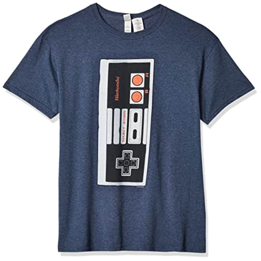 Nintendo Men's Big Controller T-Shirt, 4X-Large, Navy Heather for $17