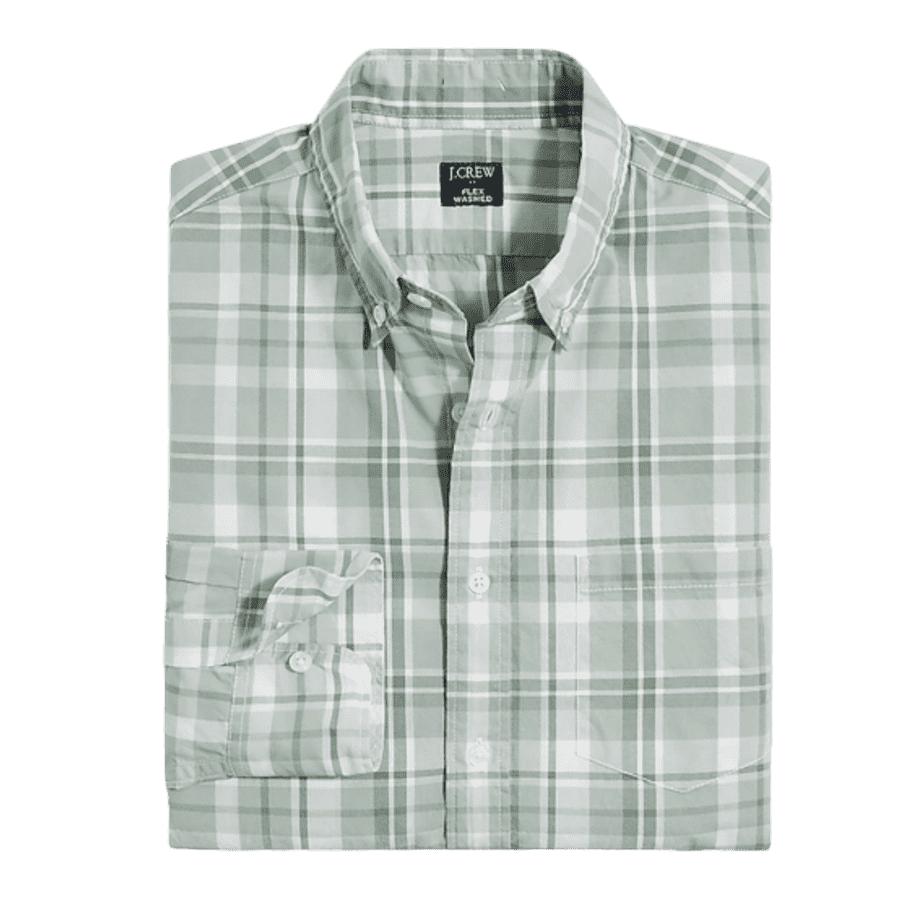 J.Crew Factory Men's Slim Untucked Plaid Flex Casual Shirt for $9.59 for members