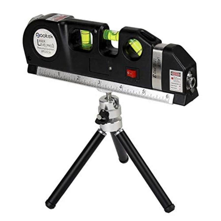 Laser Level, Qooltek Multipurpose Cross Line Laser 8 feet Measure Tape Ruler Adjusted Standard and for $17 Laser Level, Qooltek Multipurpose Cross Line Laser 8 feet Measure Tape Ruler Adjusted Standard and for $17