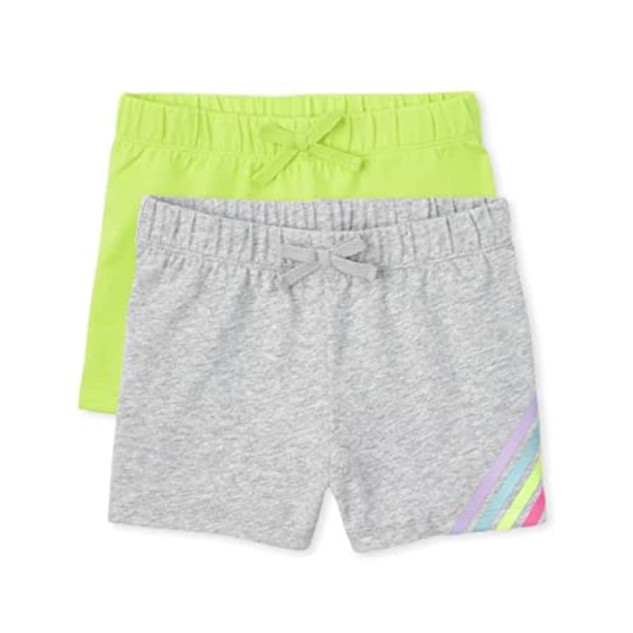 The Children's Place 2 Pack Girls Pull On Fashion Shorts, NEON Sweet Lime 2-Pack, Medium (7/8) for $14