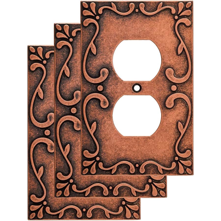 Franklin Brass Classic Lace Single Duplex Wall Plate/Switch Plate/Cover 3-Pack for $19