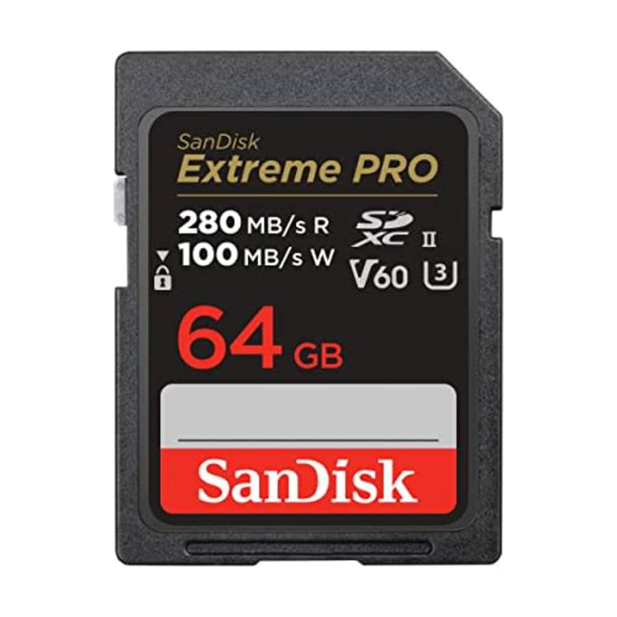 SanDisk 64GB Extreme PRO SDXC UHS-II Memory Card - C10, U3, V60, 6K, 4K UHD, SD Card - for $30