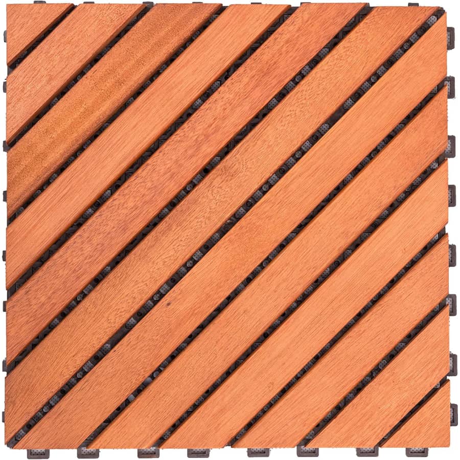 Vifah Eucalyptus Interlocking Wood Deck Tile 10-Pack for $52