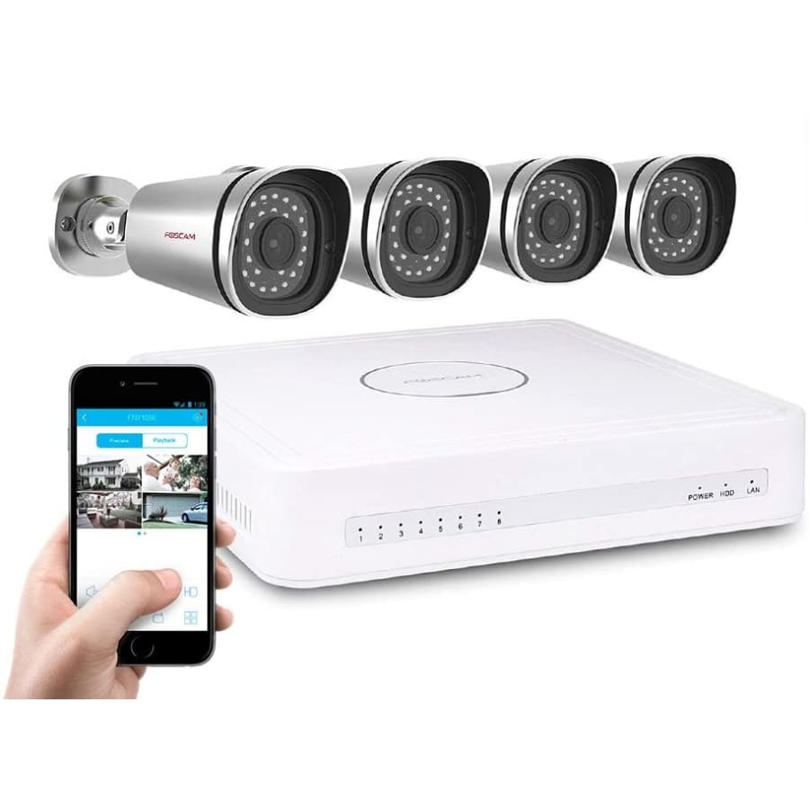 Foscam 8-Channel 720p 1TB NVR Surveillance System w/ 4 Cameras for $130