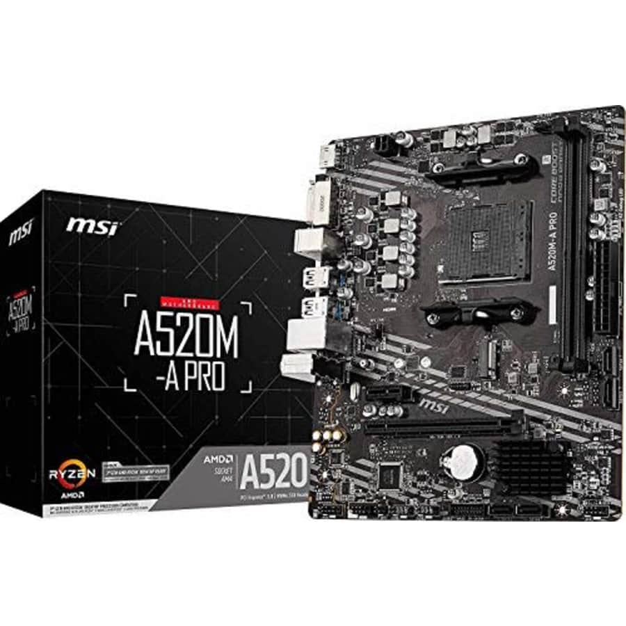 MSI A520M-A PRO Gaming Motherboard (AMD AM4, DDR4, PCIe 4.0, SATA 6Gb/s, Dual M.2, USB 3.2 Gen 1, for $70 MSI A520M-A PRO Gaming Motherboard (AMD AM4, DDR4, PCIe 4.0, SATA 6Gb/s, Dual M.2, USB 3.2 Gen 1, for $70