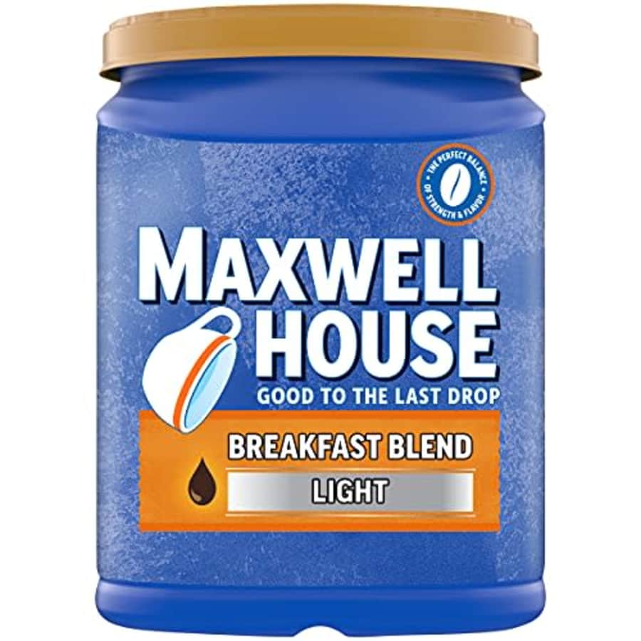 Maxwell House Breakfast Blend Light Roast Ground Coffee (38.8 oz Canister) for $13