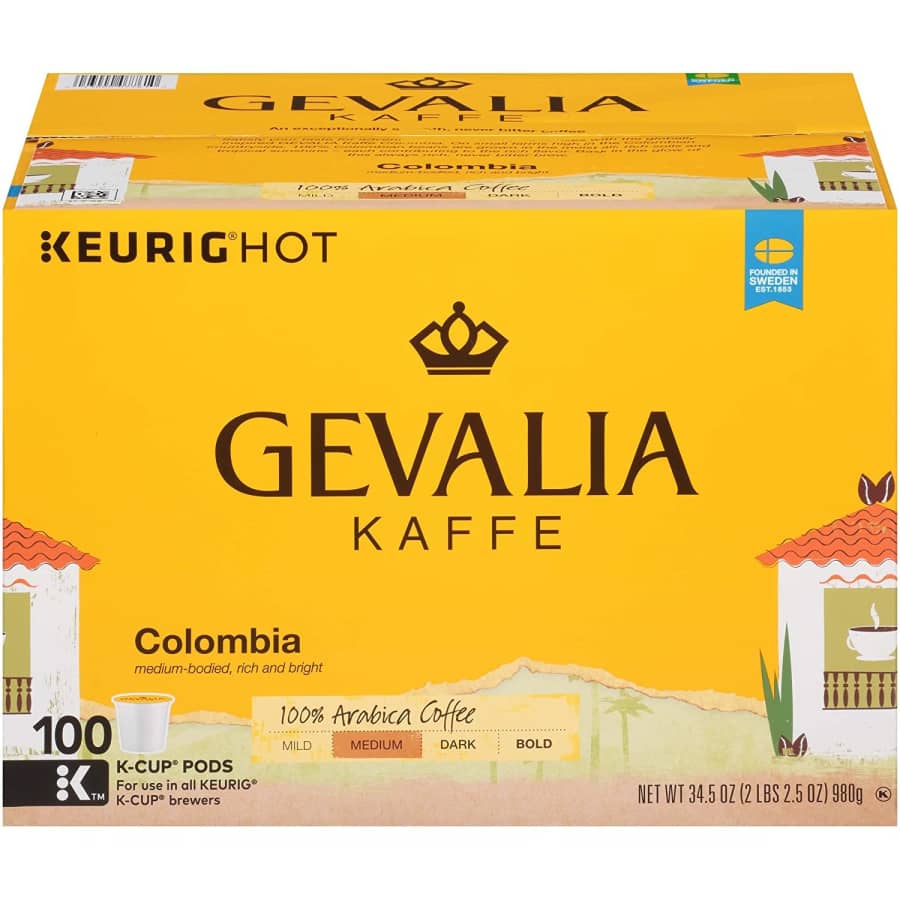 Gevalia Colombia Blend Medium Roast K-Cup Coffee Pods 100-Count Box for $55