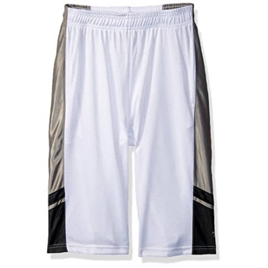 Southpole Boys' Big Basic Basketball Mesh Shorts, White, X-Large for $15