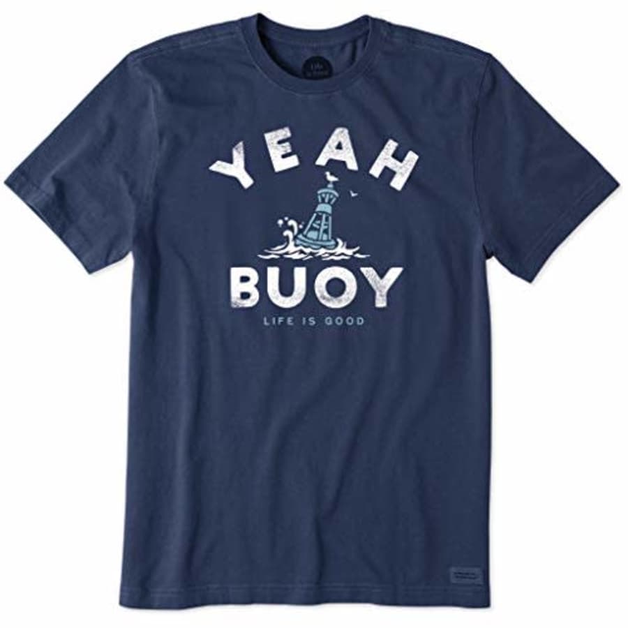 Life is Good Men's Standard Crusher Graphic T-Shirt, Darkest Blue, Small for $25