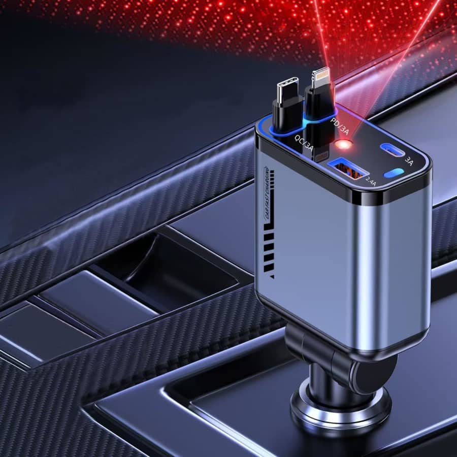 4-in-1 Retractable Car Charger for $18