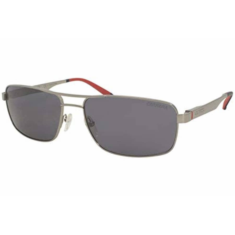 Carrera 8011S R81 Shiny Matte Ruthenium 8011S Square Aviator Sunglasses Polaris for $32