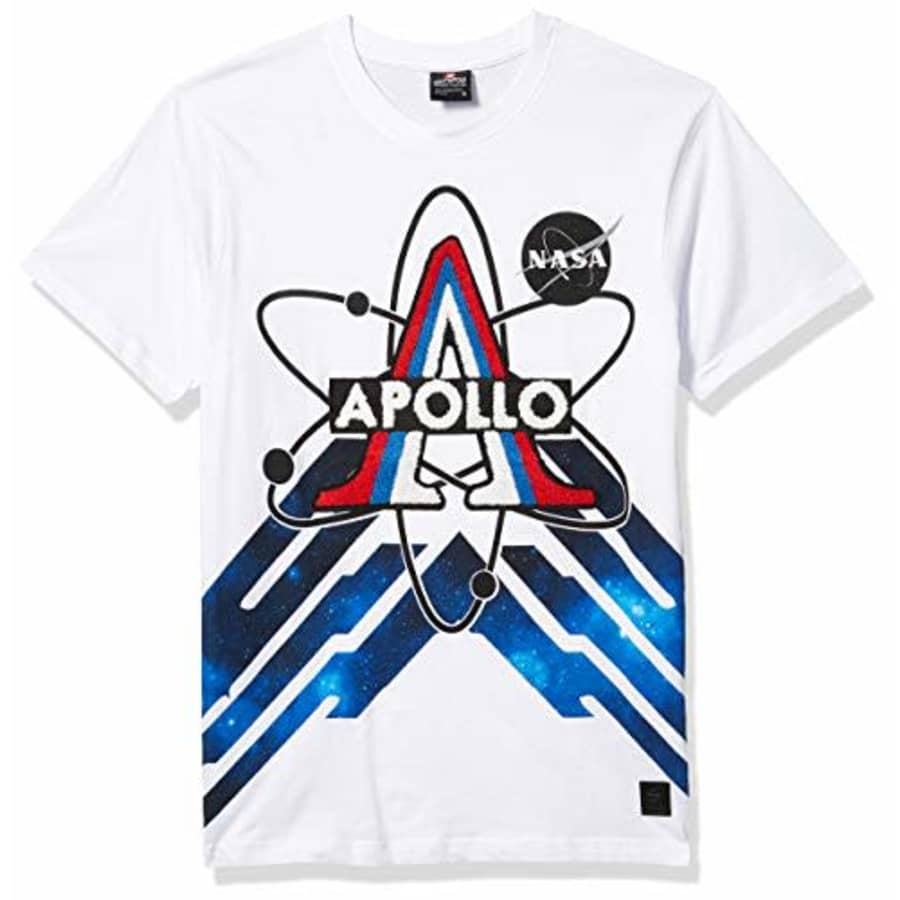 Southpole Men's Big and Tall NASA Collection Fashion Tee Shirt (Short & Long Sleeve), White Apollo for $15