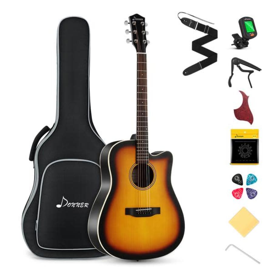 Donner Acoustic Guitar Starter Kit for $91 Donner Acoustic Guitar Starter Kit for $91