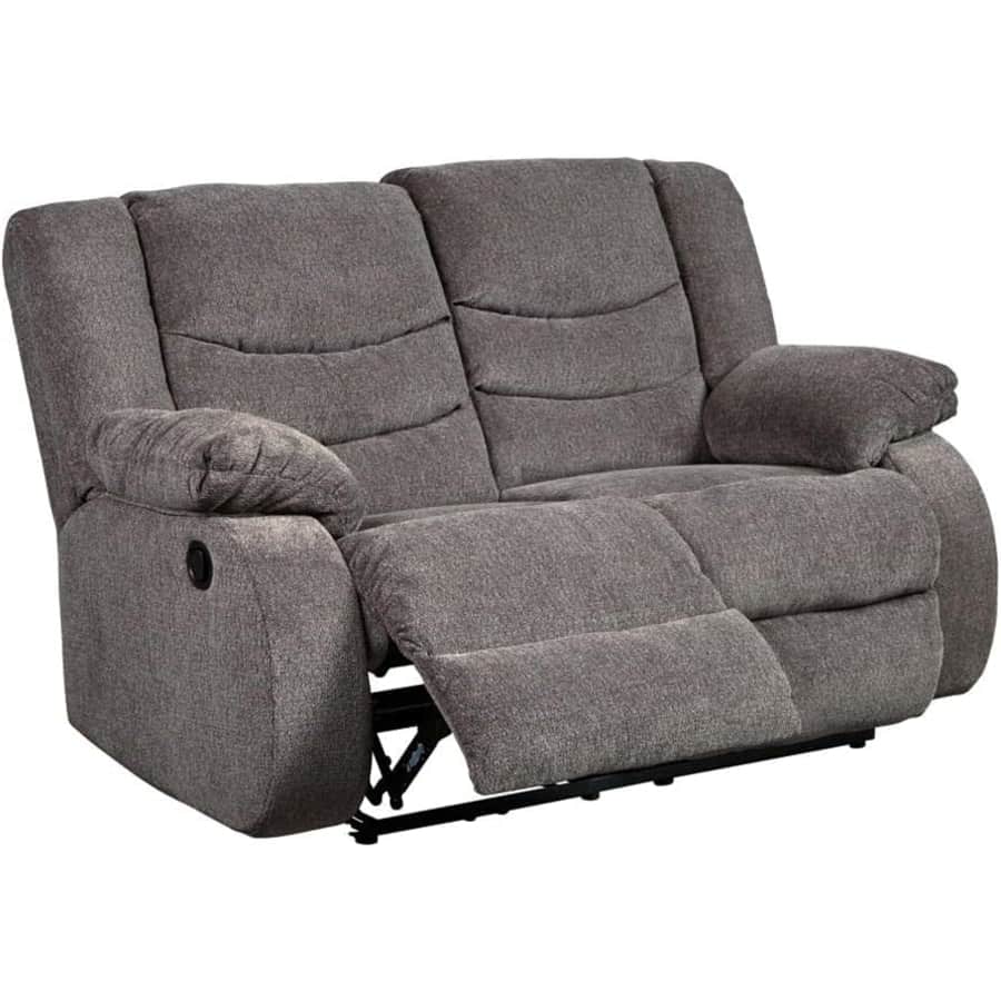 Signature Design by Ashley Tulen Modern Manual Pull Tab Reclining Loveseat for $433 Signature Design by Ashley Tulen Modern Manual Pull Tab Reclining Loveseat for $433