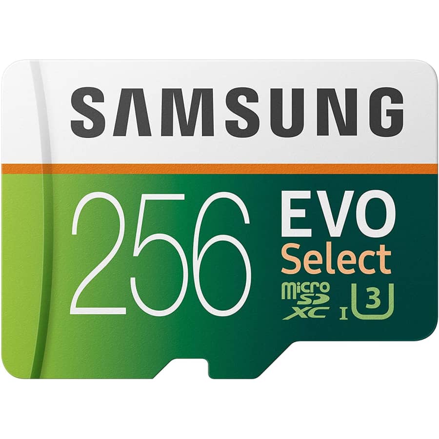 Samsung EVO Select 256GB UHS-I U3 microSDXC Memory Card for $55