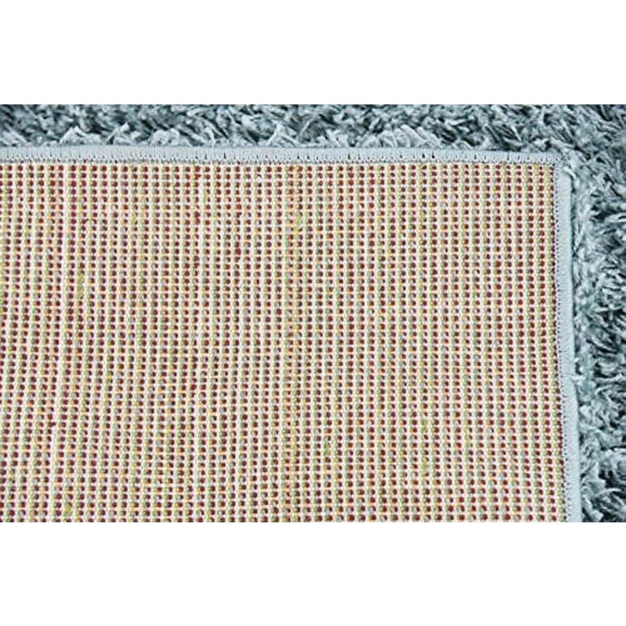 Unique Loom Solo Solid Shag Collection Modern Plush Light Slate Blue Runner Rug (2' 6 x 10' 0) for $63