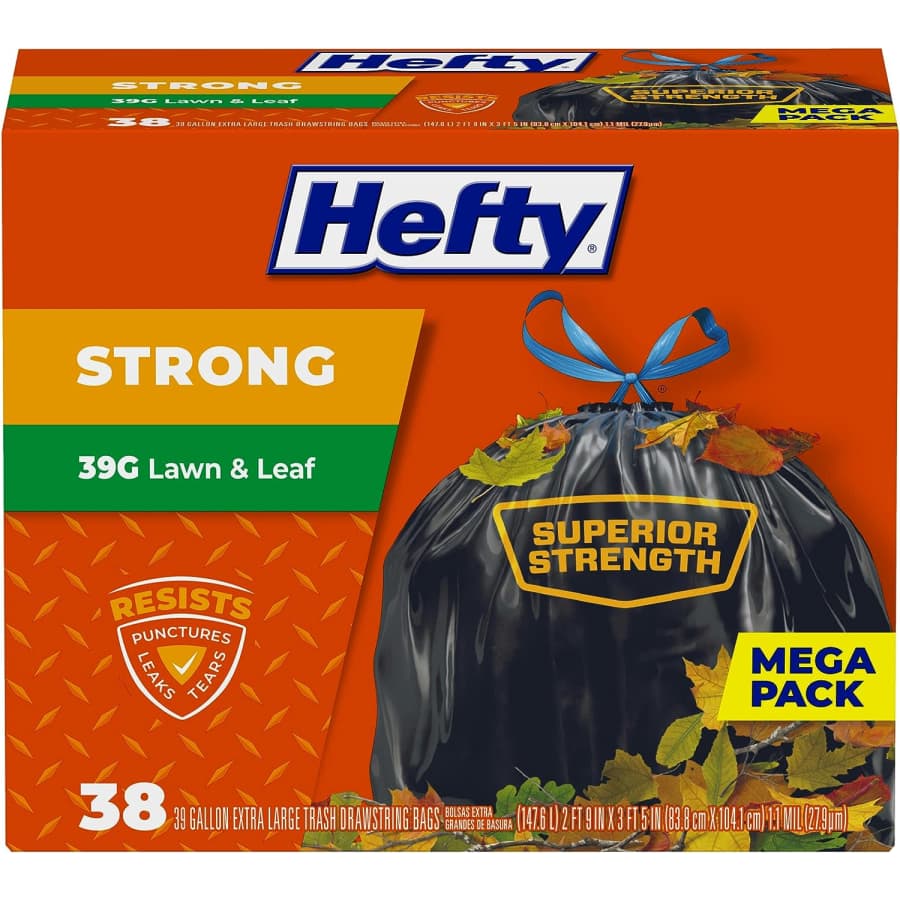 Hefty Strong Lawn & Leaf 39-Gallon Trash Bags 38-Count for $17