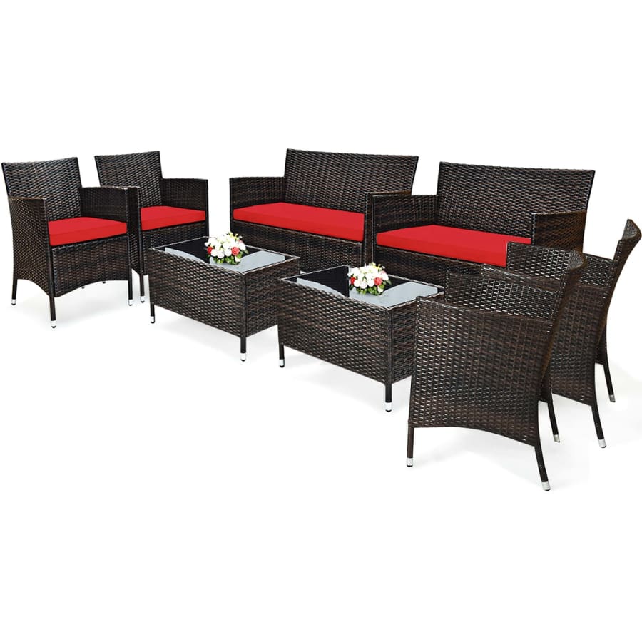 Costway 8-Piece Rattan Patio Furniture Set for $313