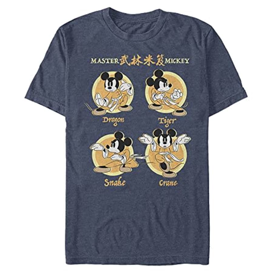 Disney Men's Characters KUNG FU Four UP T-Shirt, Navy Blue Heather, 4X-Large for $18