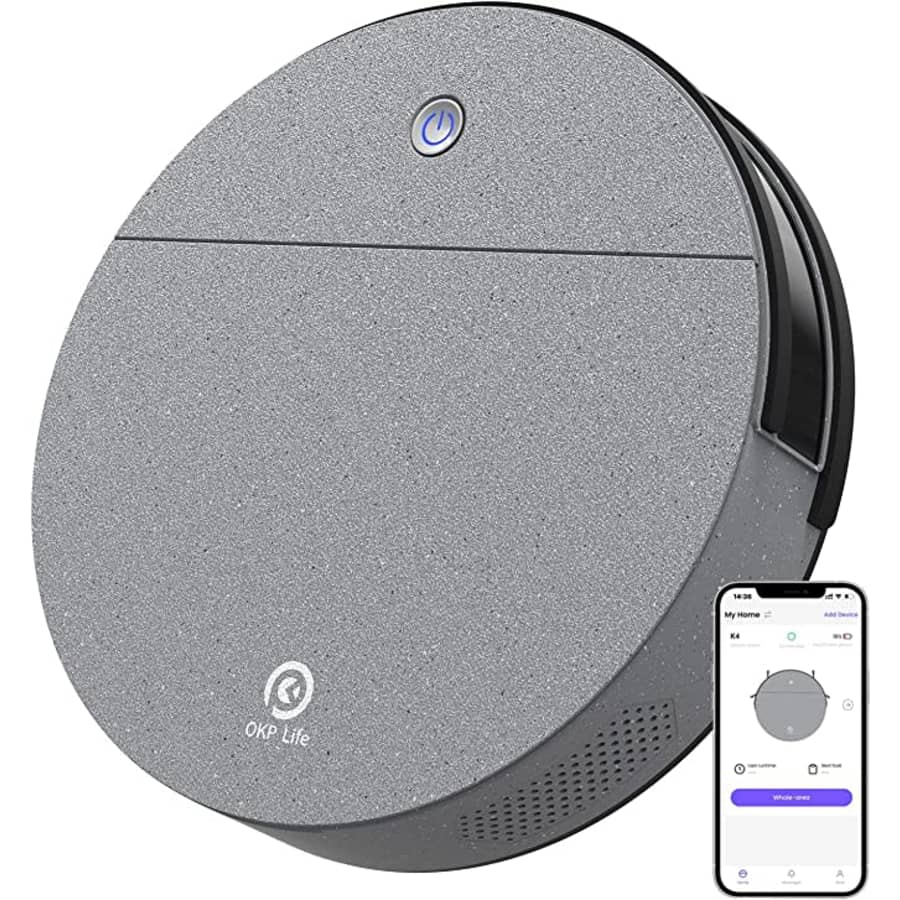 OKP Life K4 Robot Vacuum Cleaner 2200Pa Suction, Grey for $96