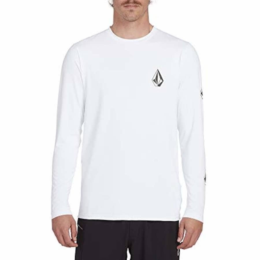Volcom Men's Deadly Stones Long Sleeve UPF 50+ Rashguard,White,X-Large for $26