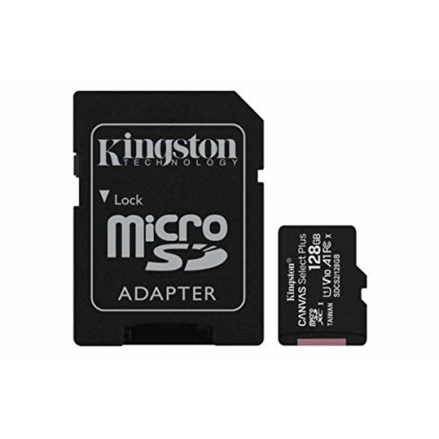 Kingston 128GB microSDHC Canvas Select Plus 100MB/s Read A1 Class 10 UHS-I Memory Card + Adapter for $16