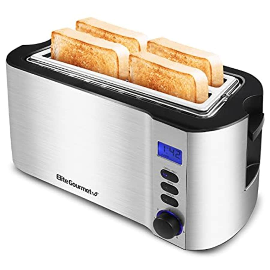 Elite Gourmet Long Slot 4-Slice Toaster for $60