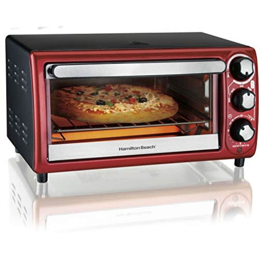 Hamilton Beach 4-Slice Toaster Oven, Red for $61