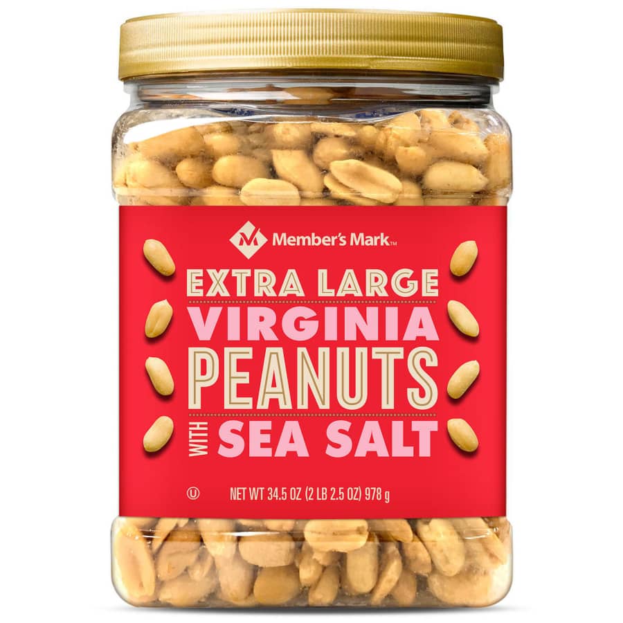 Member's Mark Extra Large Virginia Peanuts 34.5-oz Container for $5
