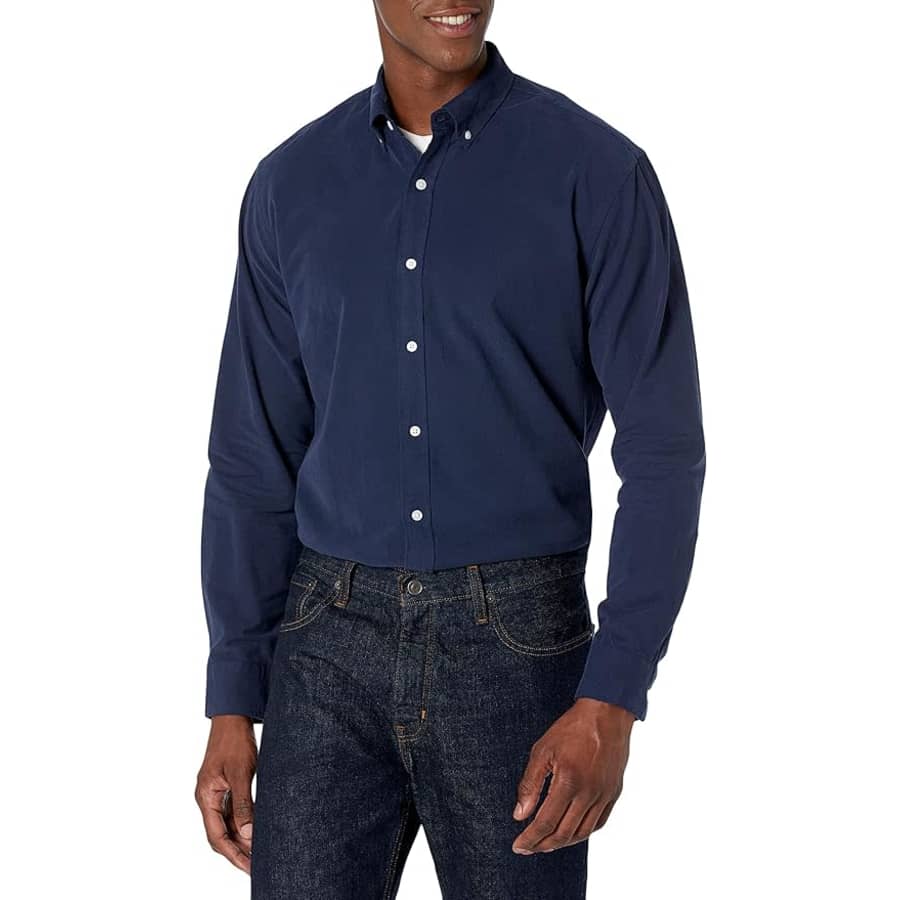 Amazon Essentials Men's Regular-Fit Long-Sleeve Oxford Shirt for $14 Amazon Essentials Men's Regular-Fit Long-Sleeve Oxford Shirt for $14
