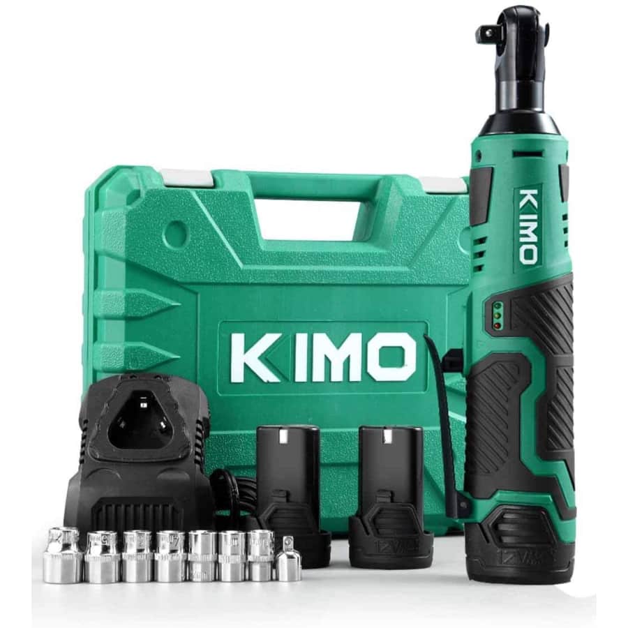Kimo 3/8" Cordless Electric Ratchet Wrench Set for $70 Kimo 3/8" Cordless Electric Ratchet Wrench Set for $70