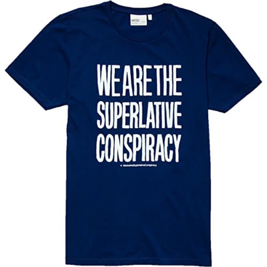 WeSC Men's Message T-Shirt, Blue Depths, Medium for $20