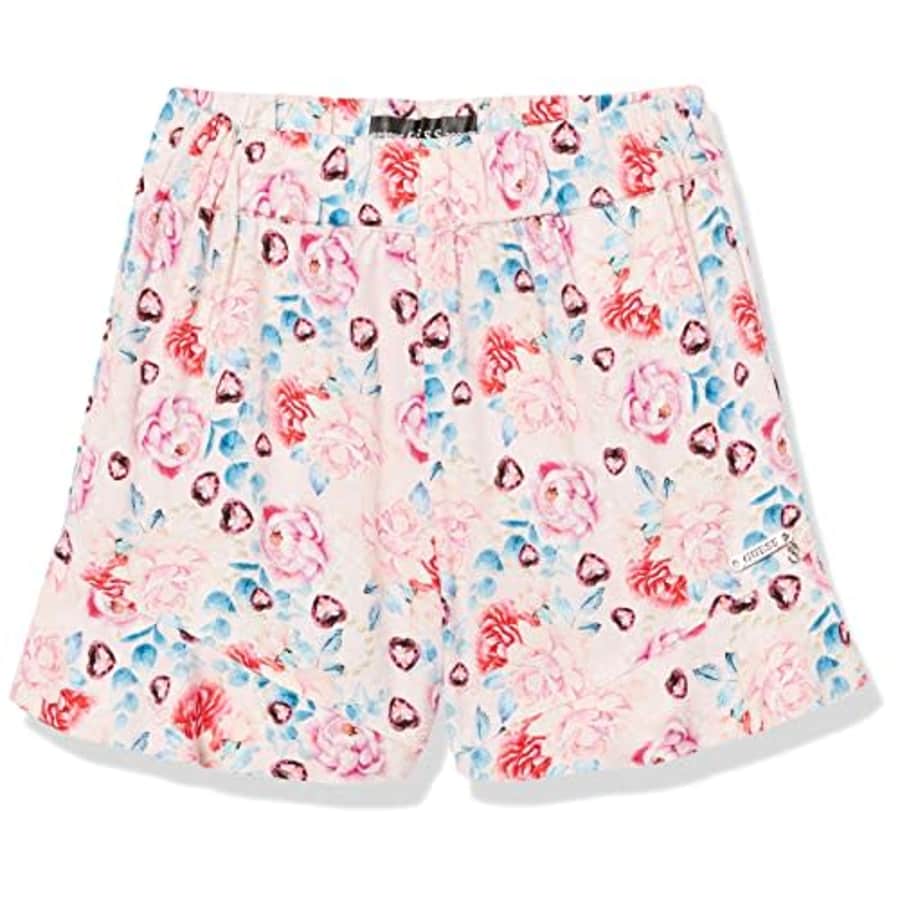 GUESS girls All Over Print Ruffle Twill Casual Shorts, Flower Pink Print, 3T US for $20 GUESS girls All Over Print Ruffle Twill Casual Shorts, Flower Pink Print, 3T US for $20