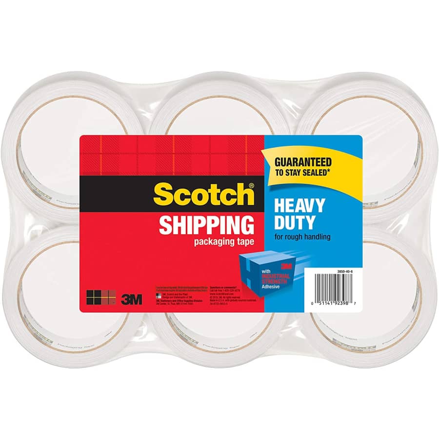 Scotch Heavy Duty Shipping Packaging Tape 6-Pack for $25 Scotch Heavy Duty Shipping Packaging Tape 6-Pack for $25