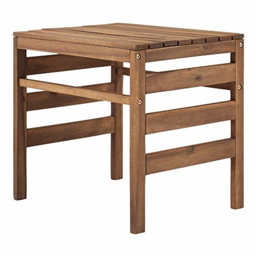 Walker Edison Ravello Contemporary Acacia Wood Slatted Patio Side Table, 18 Inch, Brown for $109 Walker Edison Ravello Contemporary Acacia Wood Slatted Patio Side Table, 18 Inch, Brown for $109