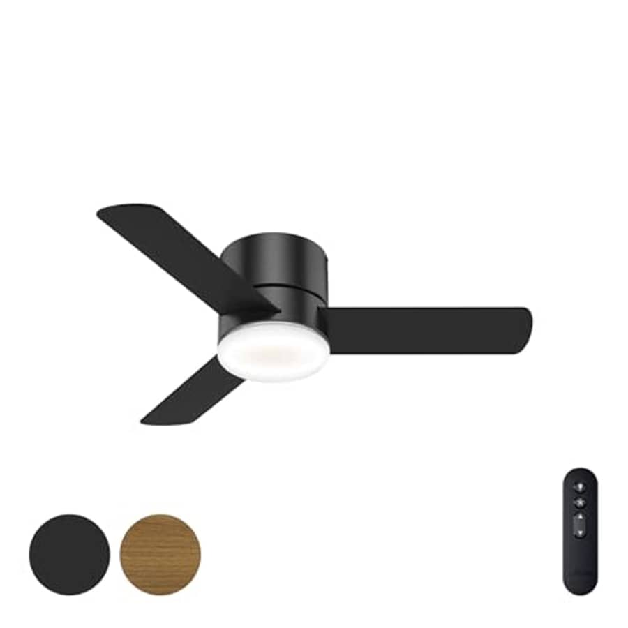 Hunter Fan 44 inch Low Profile Matte Black Indoor Ceiling Fan with Light Kit and Remote Control for $112 Hunter Fan 44 inch Low Profile Matte Black Indoor Ceiling Fan with Light Kit and Remote Control for $112