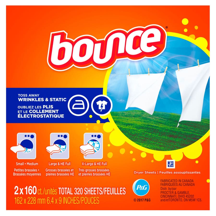 Bounce Fabric Softener 160-Count Dryer Sheet 2-Pack for $9 for members Bounce Fabric Softener 160-Count Dryer Sheet 2-Pack for $9 for members