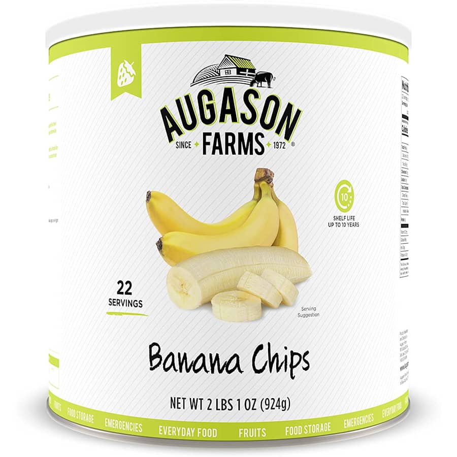 Augason Banana Chips 33-oz. Can for $20 Augason Banana Chips 33-oz. Can for $20