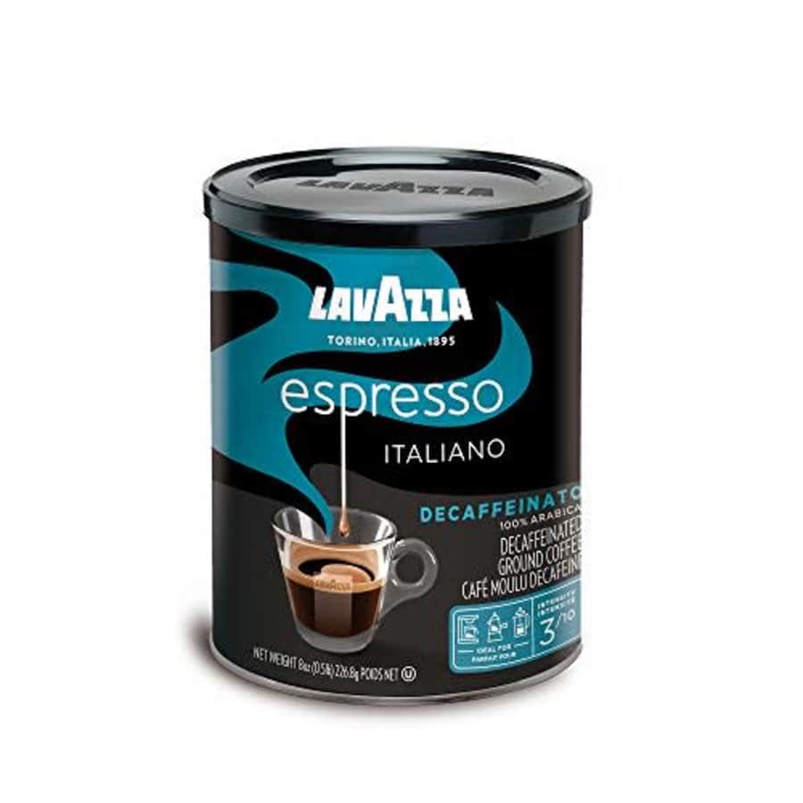 Lavazza Espresso Decaffeinato Ground Coffee Blend, Decaffeinated Medium Roast, 8-Ounce Cans (Pack for $8