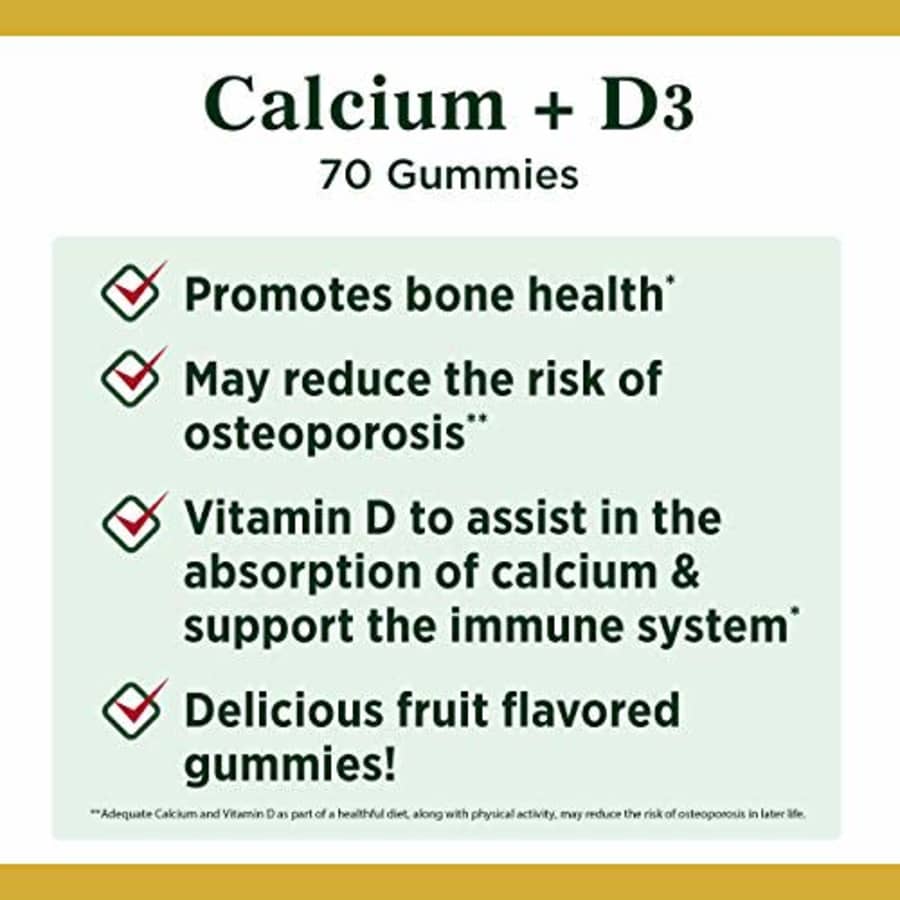 Calcium & Vitamin D Gummies by Nature's Bounty, Immune Support & Bone Health, 500mg Calcium & 1000 for $13