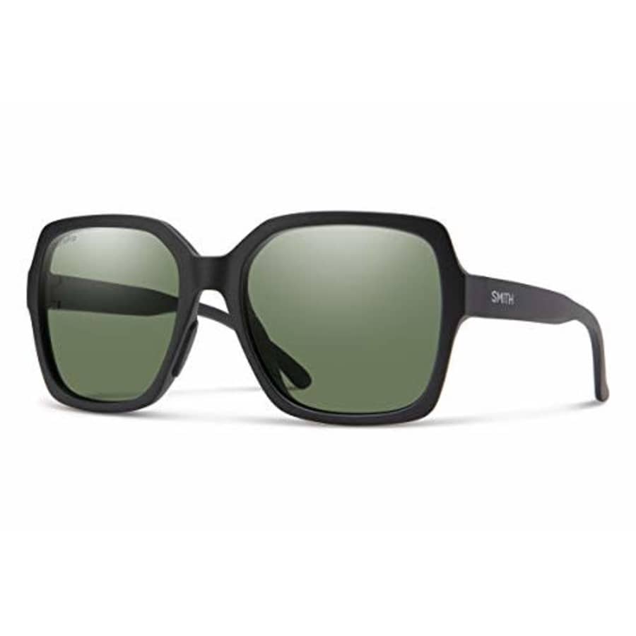 Smith Flare Sunglasses Matte Black/ChromaPop Polarized Gray Green for $185