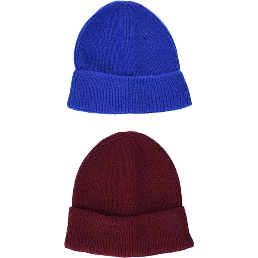 Amazon Essentials Men's Knit Beanie Hat 2-Pack for $7