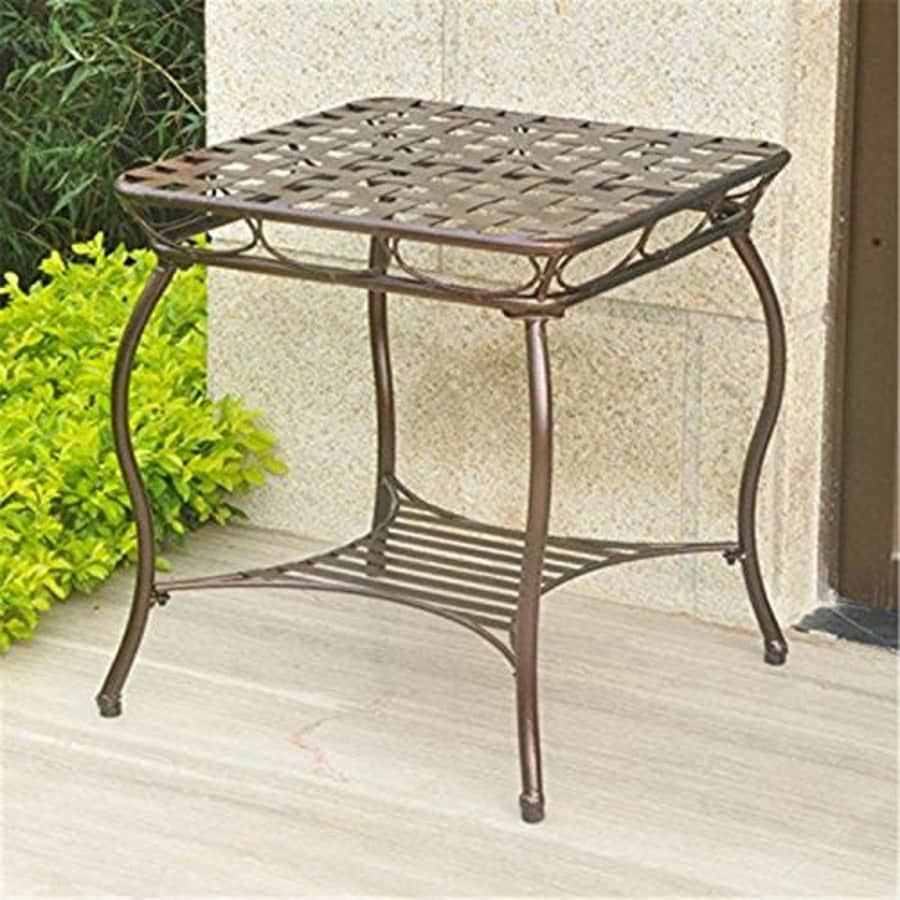 International Caravan Santa Fe Iron Patio End Table in Bronze for $81 International Caravan Santa Fe Iron Patio End Table in Bronze for $81
