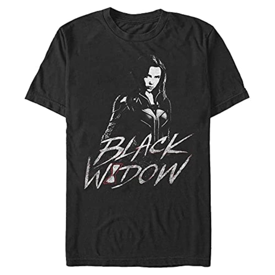 Marvel Men's Universe Distress Widow T-Shirt, Black, X-Large for $7