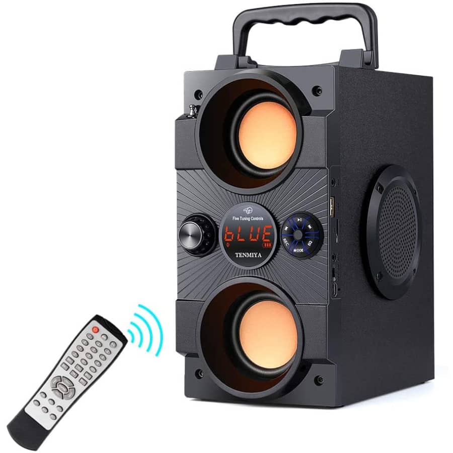 Tenmiya Portable Bluetooth Speaker w/ Double Subwoofers for $54