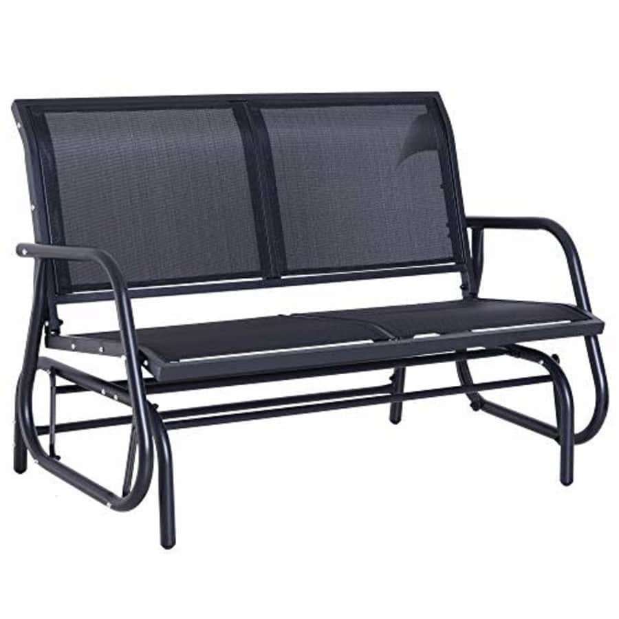 Outsunny 2-Person Outdoor Glider Bench Double Rocking Chair Loveseat w/Armrest for Patio Garden for $105