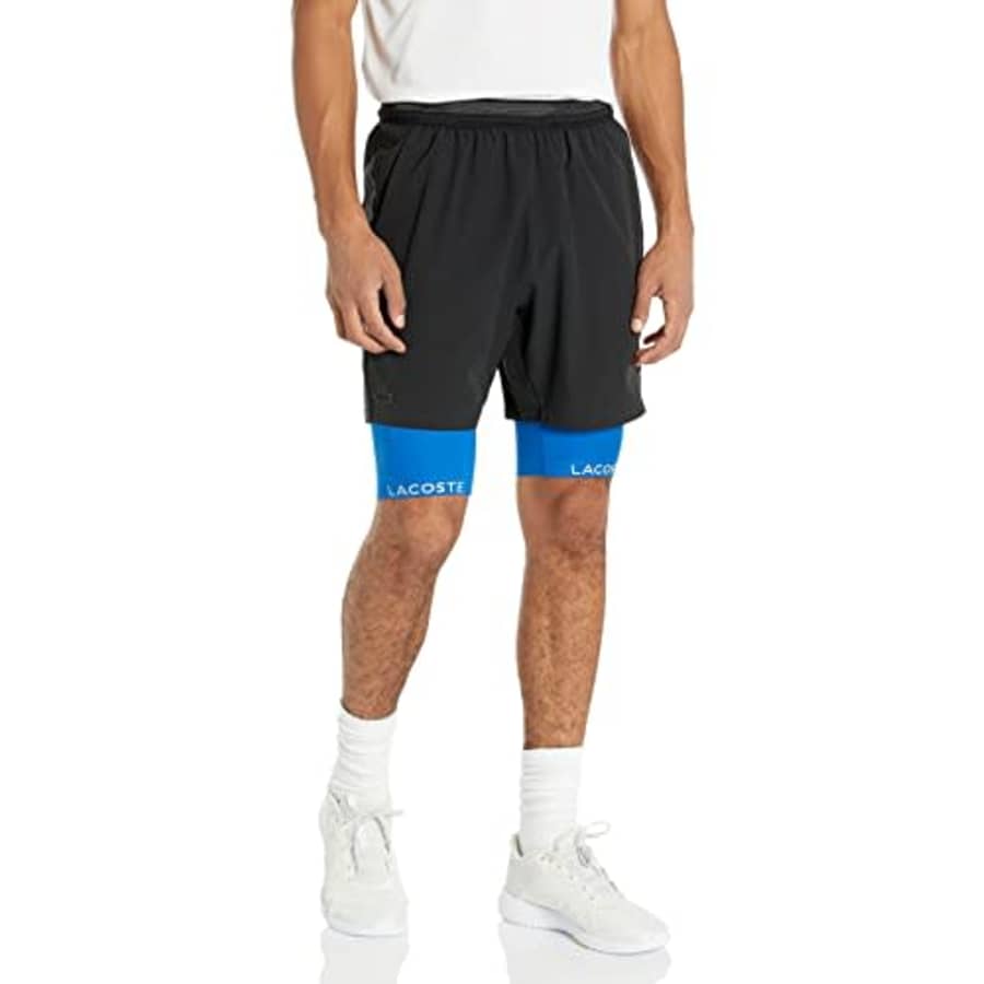Lacoste Men's Sport Built-in Liner 3-in-1 Shorts, Noir/Marina, 4X-Large for $64 Lacoste Men's Sport Built-in Liner 3-in-1 Shorts, Noir/Marina, 4X-Large for $64
