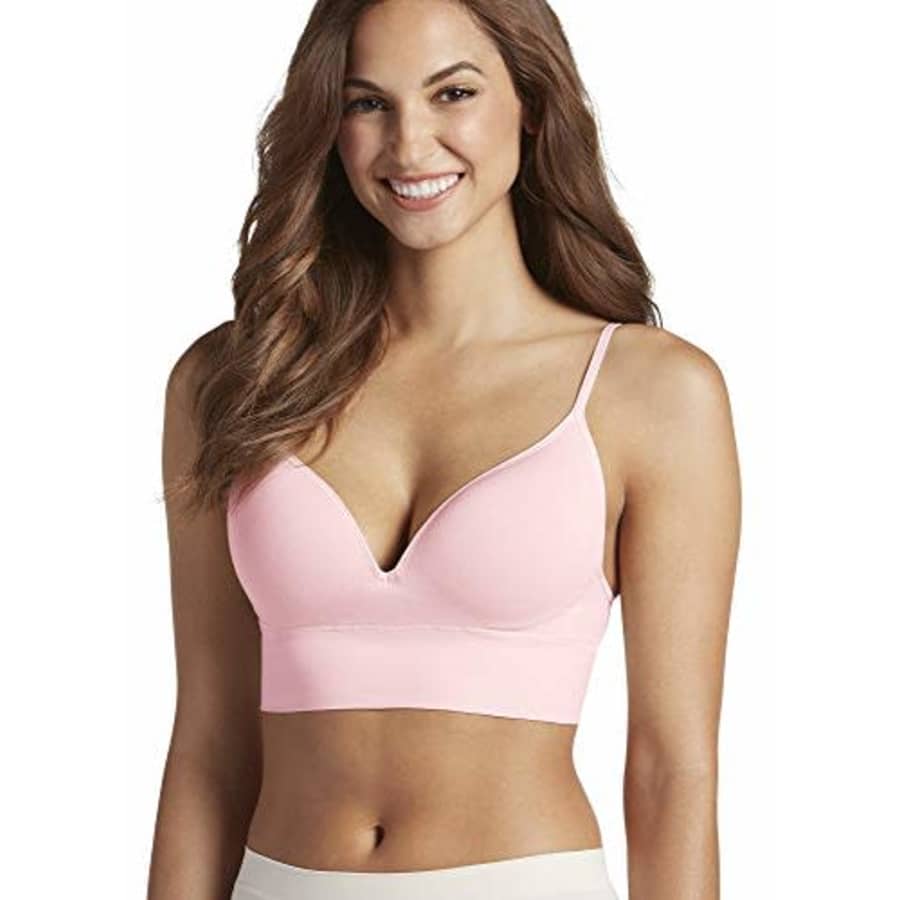 Jockey Women's Activewear Natural Beauty Seamfree Molded Cup Bralette, Shell Pink, XL for $50