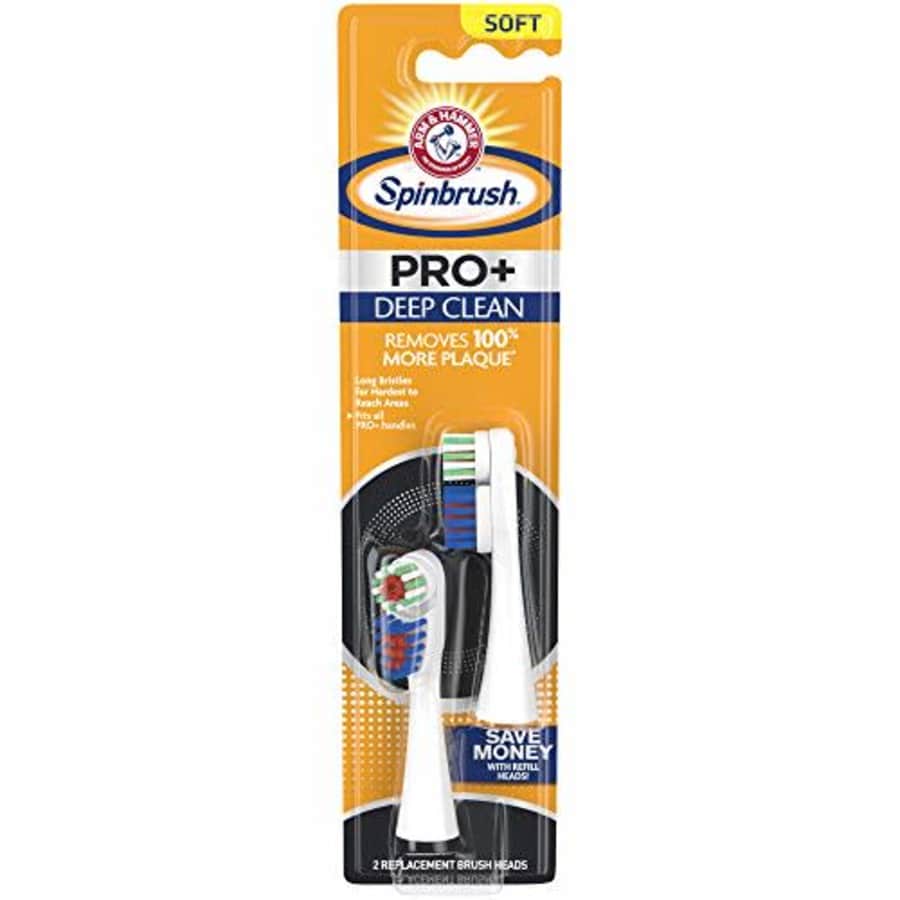 Arm & Hammer Spinbrush PRO+ Deep Clean Powered Toothbrush Replacement Brush Heads (Refills), Soft, for $15